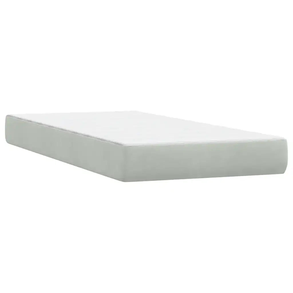 Giroletto a Molle con Materasso Grigio Chiaro 80x210 cm Velluto 3317589