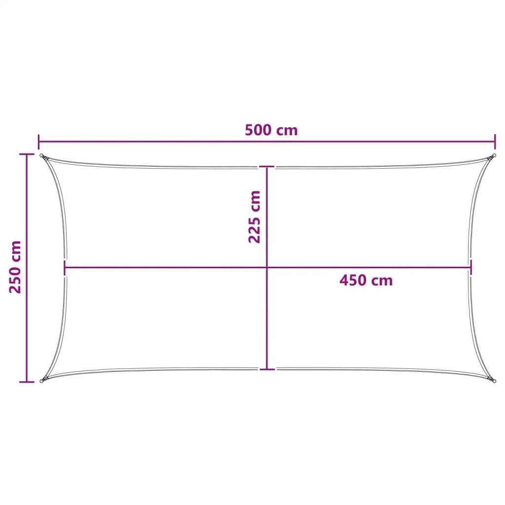 Vela Parasole | Telo Ombra | Vela da ombra Giallo e Bianco 2,5 x 5 m HDPE