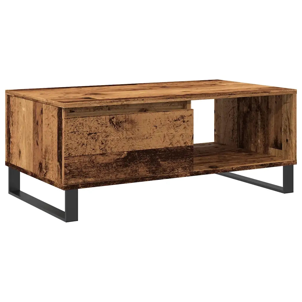 Tavolino da Salotto-Tavolino da soggiorno-Tavolo Legno Antico 90x50x36,5 cm in Truciolato 991298