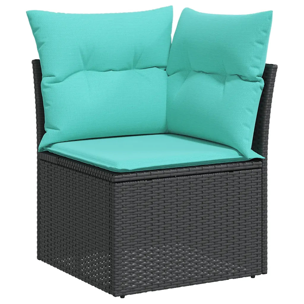 Set Divani da Giardino con Cuscini 7pz Nero Polyrattan 3327564