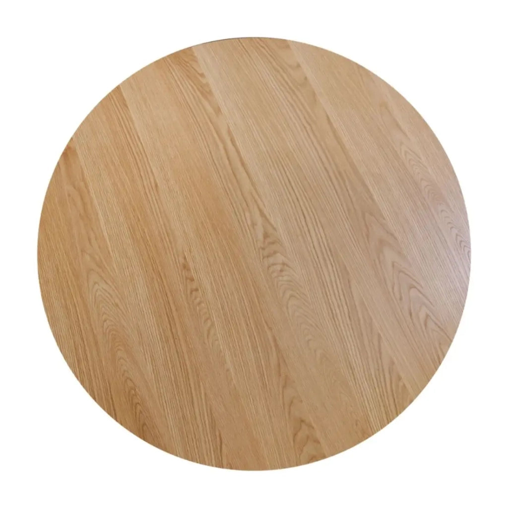 Tavolo da pranzo KANOVA 120 cm – Piano rotondo in rovere chiaro e piede centrale design – Stile contemporaneo