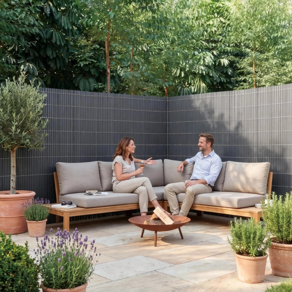 Tappeto Frangivista Cefalu in PVC Schermatura per Recinzione a Lamelle da 16 mm 150 x 400 cm - Antracite casa.pro