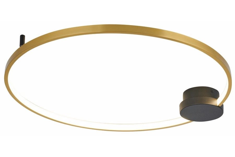 Plafoniera anello LED 24W oro/nero 60cm Condida Reality