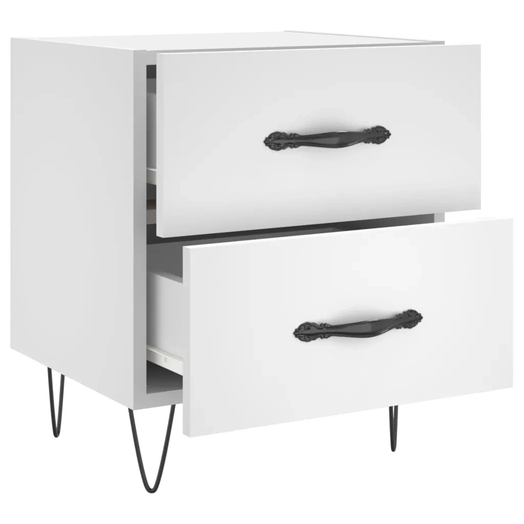 Comodini 2 pz-Set di 2 Tavolino da notte Bianchi 40x35x47,5 cm in Legno Multistrato 226846