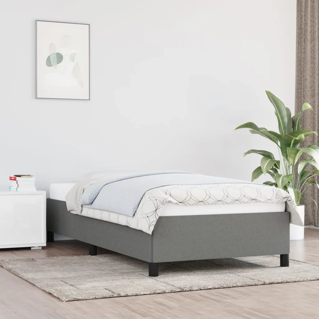 Giroletto senza Materasso-Struttura Letto Grigio Scuro 90x200 cm Tessuto 670970