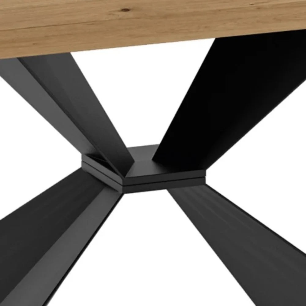 Tavolo da pranzo allungabile in legno impiallacciato rovere naturale Taurus 200-300x100 cm fino a 12 posti Made in Italy | Duzzle