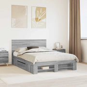 Struttura del letto con testiera Grigio Sonoma 150 x 200 cm 3408751