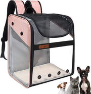 Borsa Portatile per Animali da Compagnia a Volo con Struttura di Acciaio, Trasparente, Ripiegabile e Spaziosa per Cani e Gatti (Rosso)