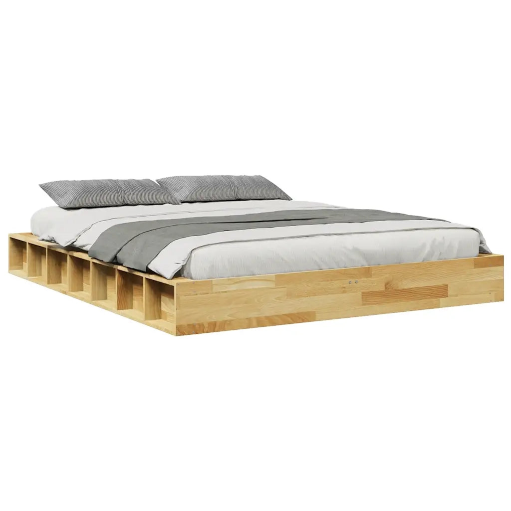 Struttura Letto Senza Materasso-Giroletto Senza Materasso 160x200 cm in Legno di Rovere 509444
