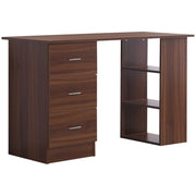 Scrivania con cassetti e ripiani ¨C Minimal ¨C 120x50 cm, noce