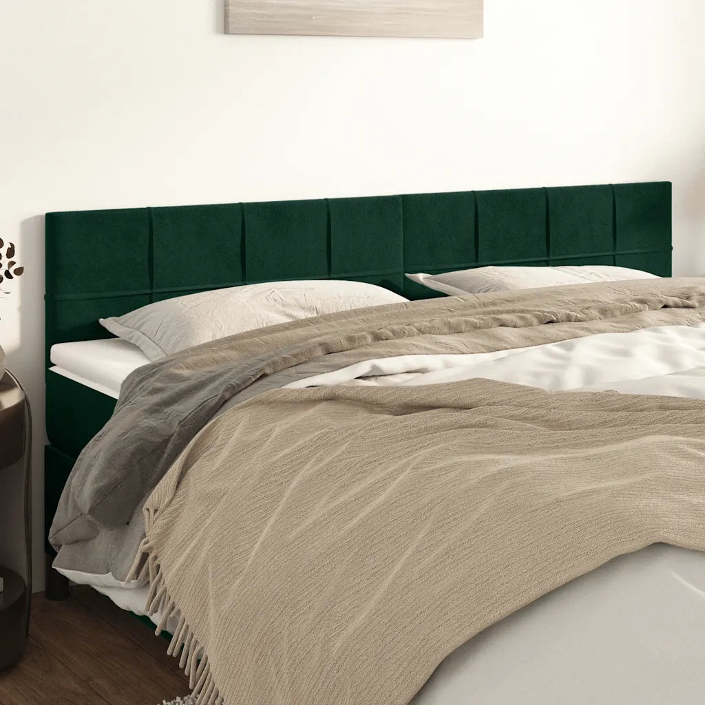 Testiera Verde Scuro 180x5x78/88 cm in Velluto 346085