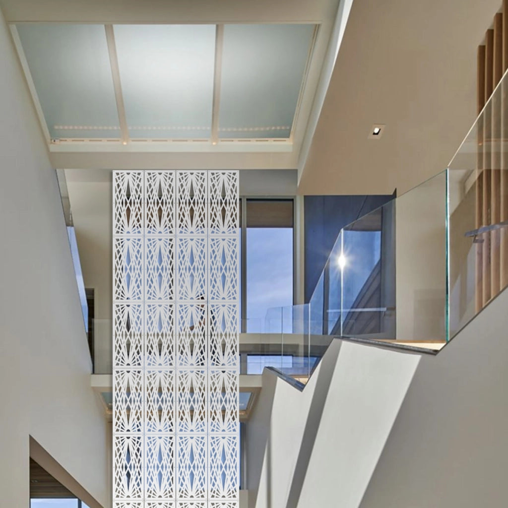 LASER - Pannello in PVC traforato - Parasole Misura: 98x198 cm, Colore: bianco