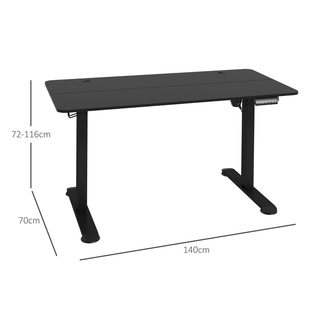 Scrivania elettrica regolabile in altezza con sistema anticollisione, protezione dal surriscaldamento e funzione memoria, 140x70x72-116 cm, in