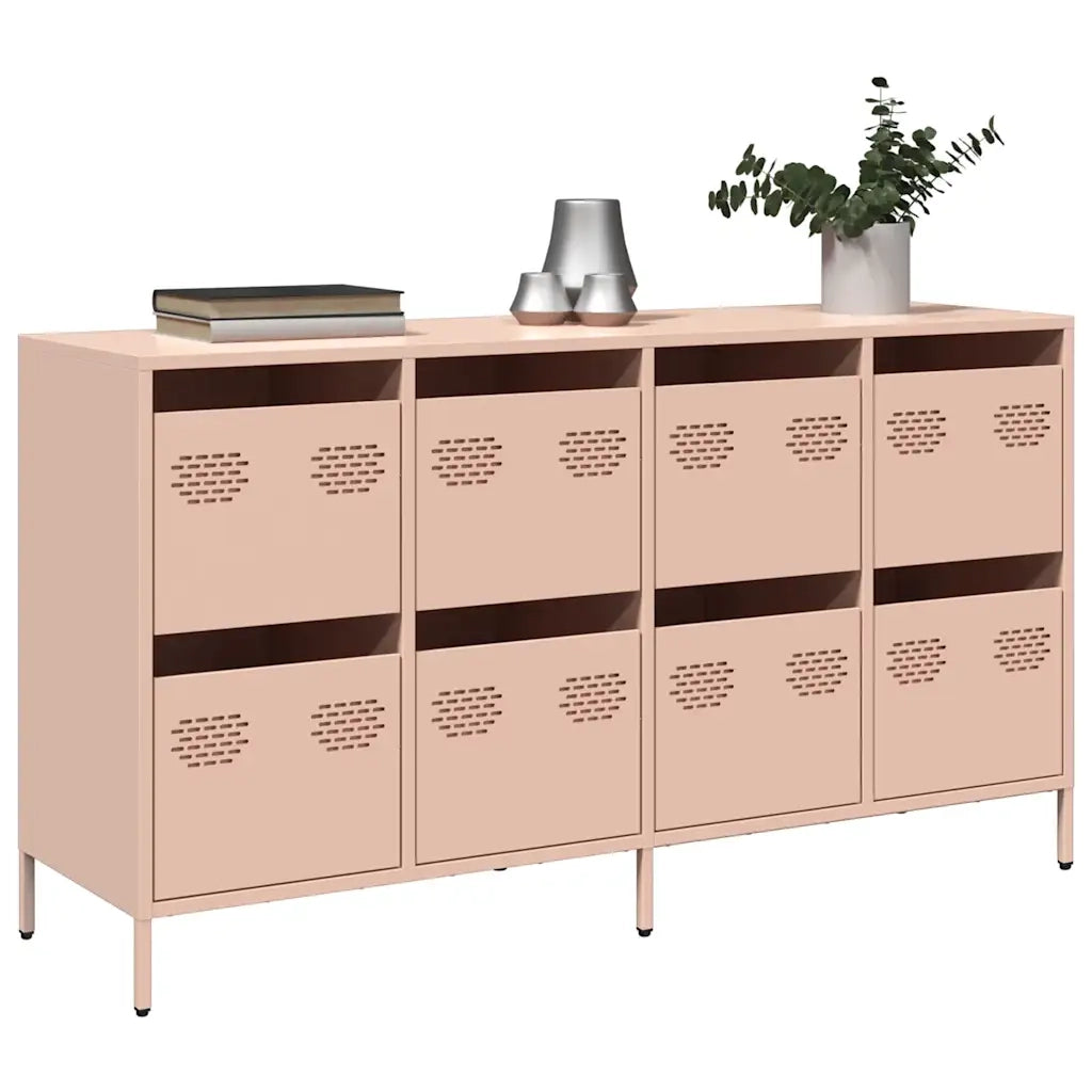 Credenza | Madia | Buffet da pranzo | Armadio da pranzo Rosa 135x39x73,5 cm in Acciaio Laminato a Freddo