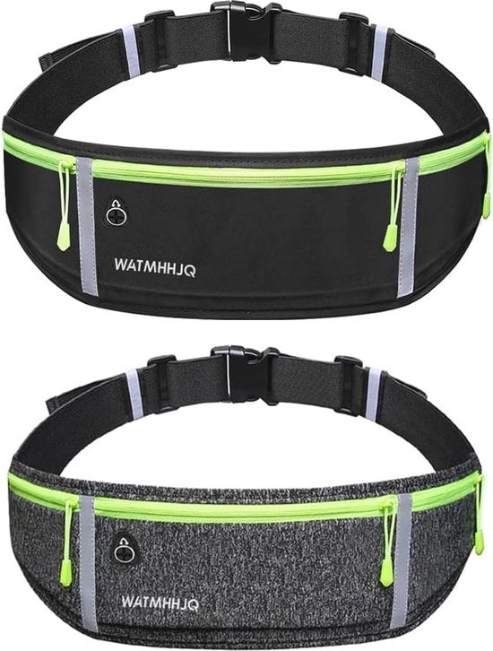 Cintura di protezione per smartphone - Supporti per camminare, fitness e viaggi - Impermeabile - 2 pezzi (Nero + Grigio)