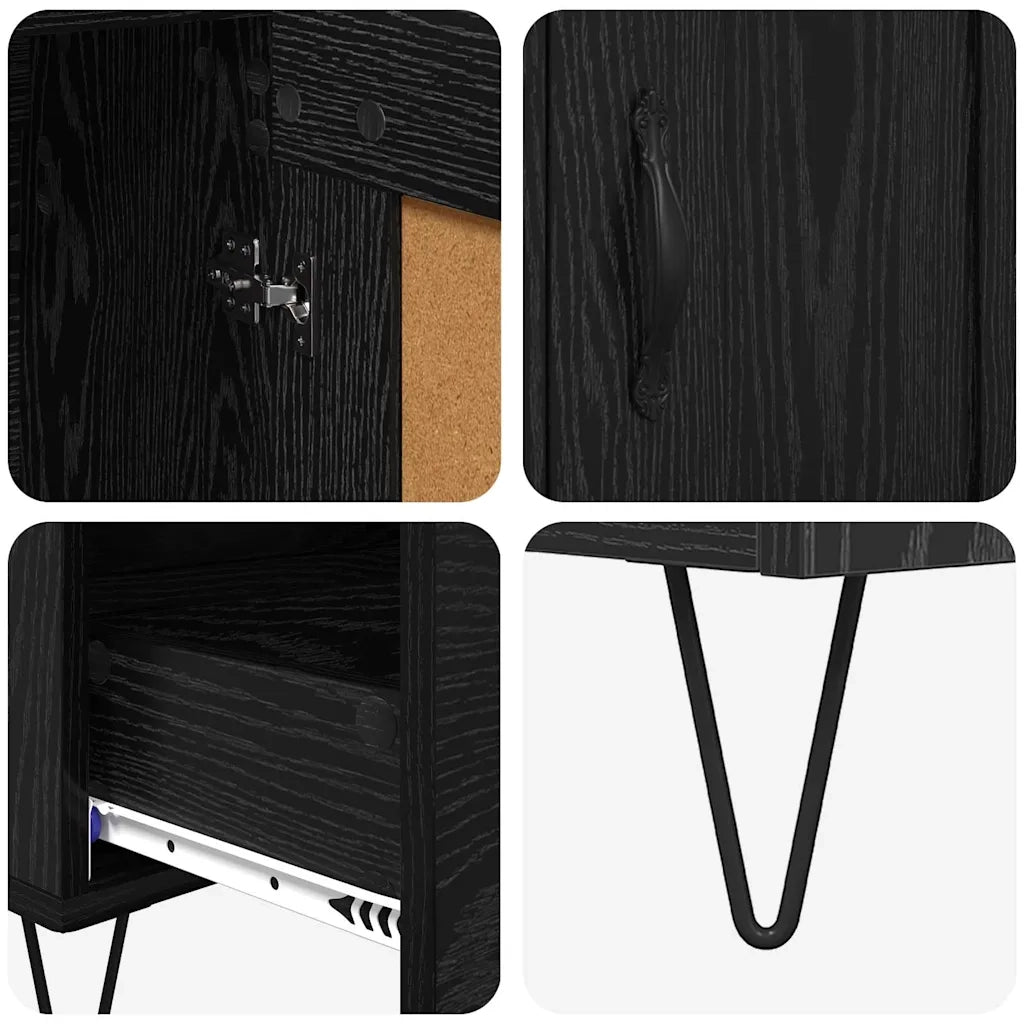 Credenza-Buffet-Armadio da cucina Rovere Nero 69,5 x 31 x 115 cm Legno multistrato 270328