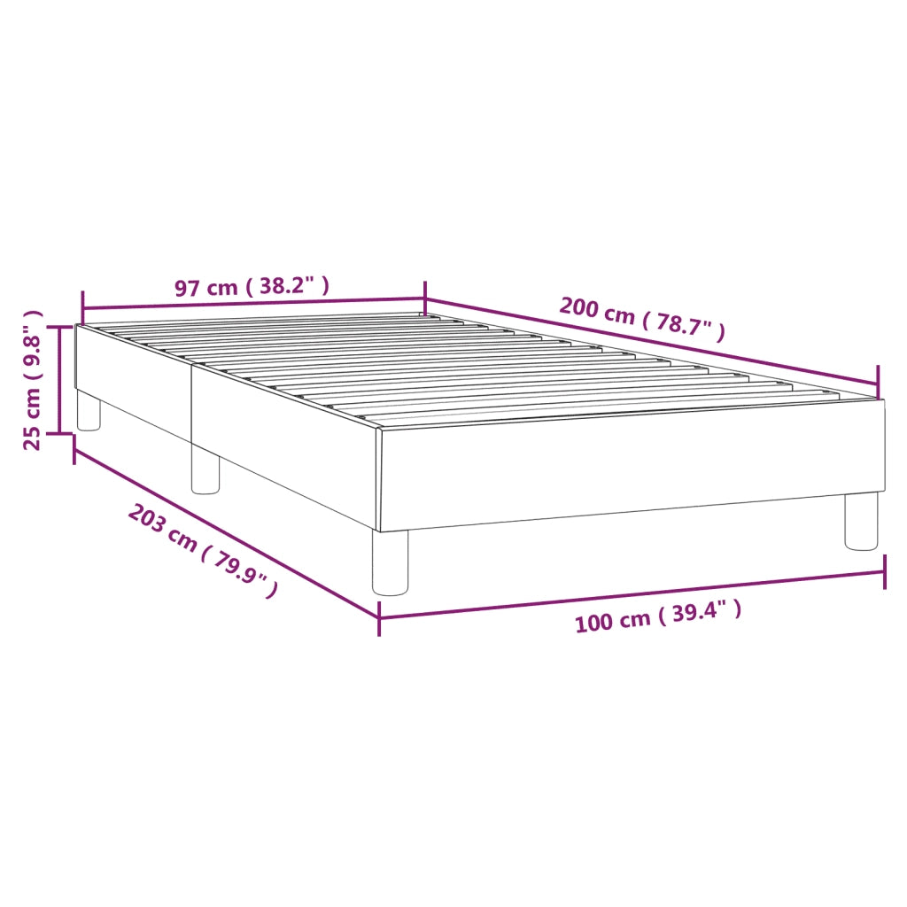 Struttura Letto a Rete a Molle Blu 100x200 cm in Tessuto 3120498