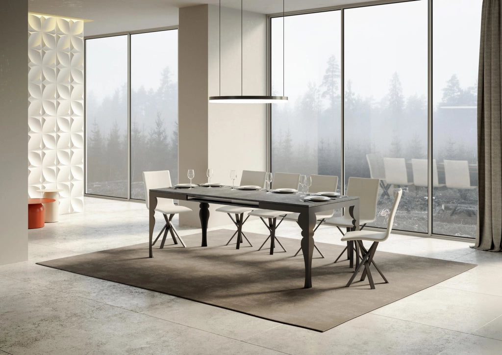 Tavolo allungabile 90x160/264 cm Paxor Evolution Cemento telaio Antracite