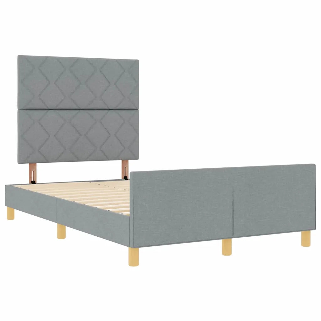 Letto matrimoniale | Letto per adulti | Struttura del letto Grigio chiaro 120 x 200 cm Tessuto
