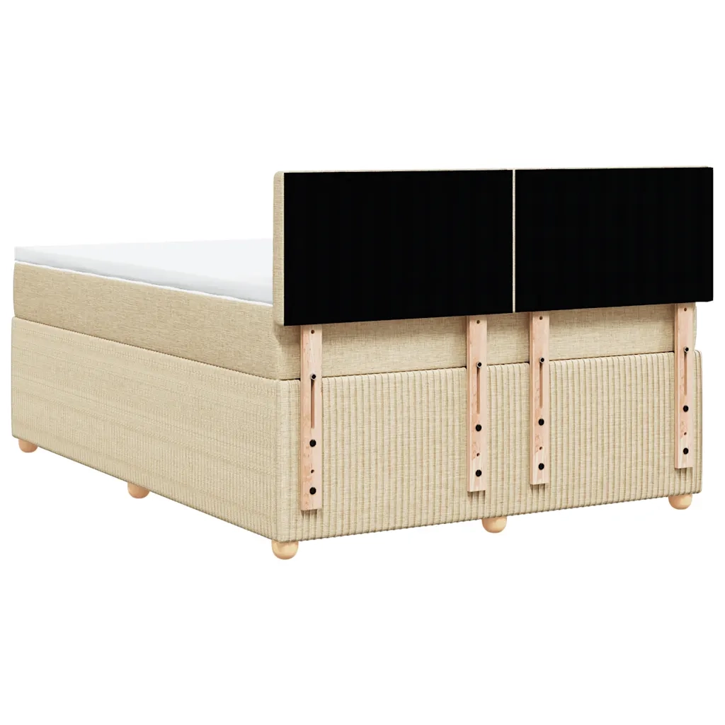 Giroletto a Molle con Materasso Crema 140x19 cm in Tessuto 3289770