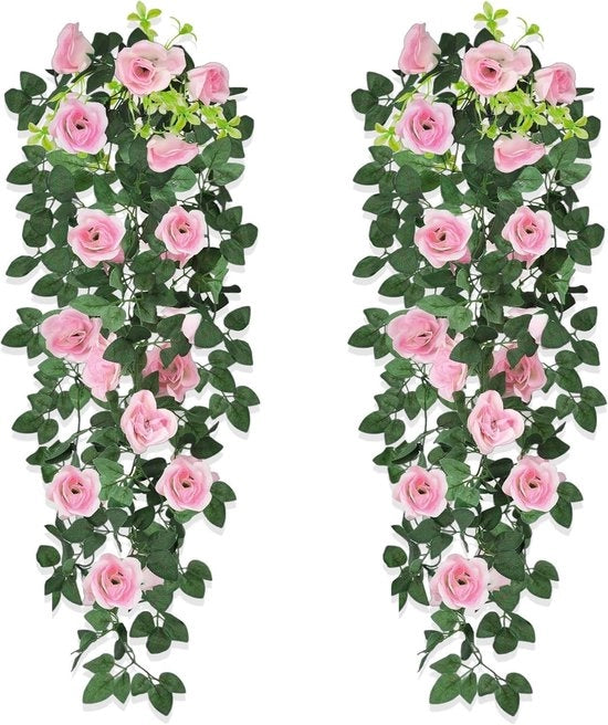 Decorazione a Mura con Fiori di Rosa Sospesi 90 cm - Decorazione per Matrimonio - Fiori di Rosa Sospesi - Decorazione per la Parete - Facile da Pulire