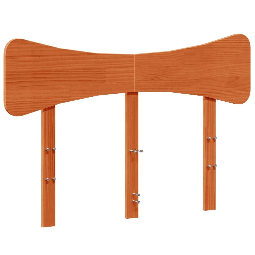 Testiera-Testata-Testiera Decorativa Marrone Cera 135 cm in Legno Massello di Pino 600388