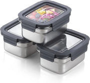 Contenitori di conservazione alimentare in acciaio inossidabile per preparazione di pasti - a tenuta d'aria, sovrapposti e impermeabili bento-lunchbox 600 ml