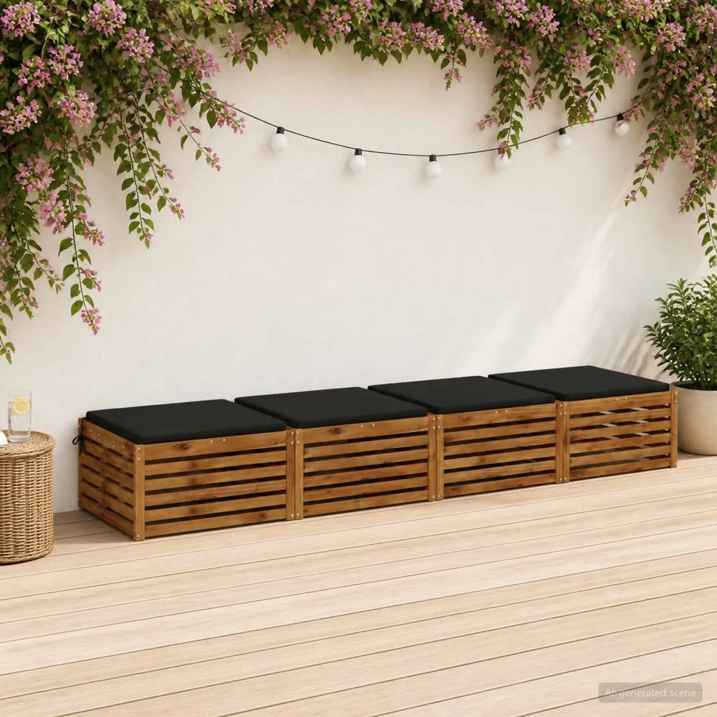 Cuscini per Sedia in 4 Pezzi SOEST 4 pz 100% Poliestere Nero 944616