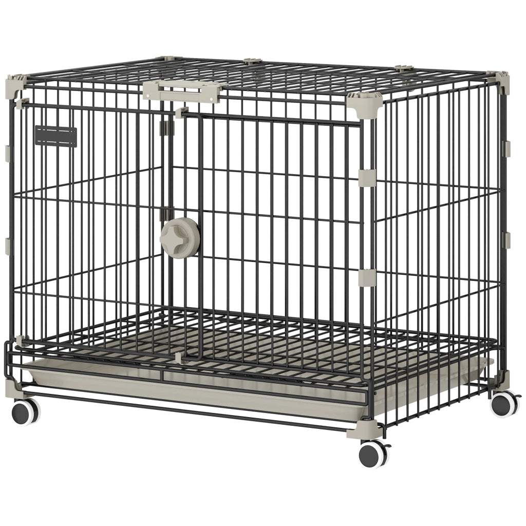 Gabbia per Cani con Ruote e Vassoio Rimovibile ¨C Xylo ¨C 60,5x45,5x54,5cm Nero