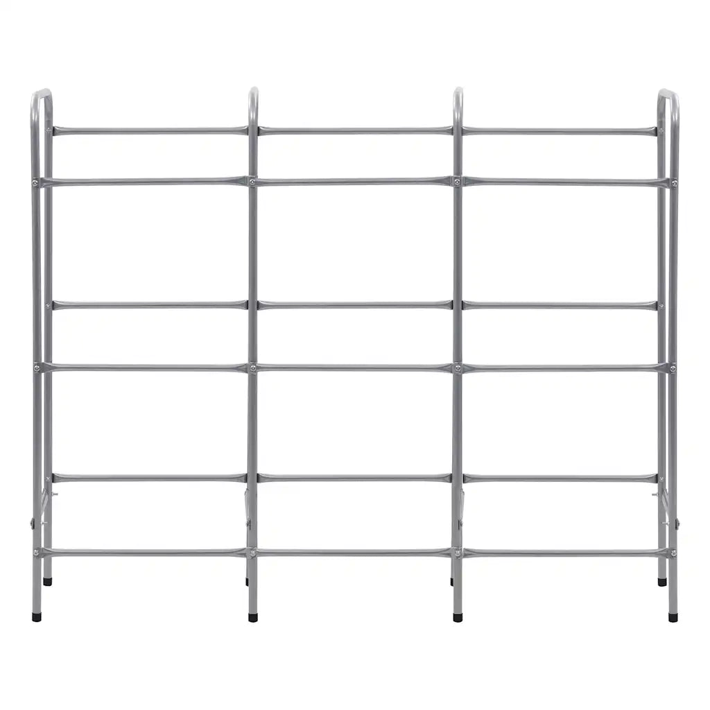 Supporto con Ripiani per 9 Casse Argento 145x33x116 cm Acciaio 285214