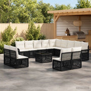 Set Divano da Giardino 14 pz Nero polyrattan 3434995