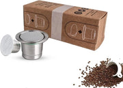 Set di utensili per caffè riciclabile - capsule navulabili in acciaio inossidabile - per macchina Nespresso - ecocompatibile.