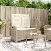 Panca Reclinabile da Giardino con Cuscini-Sgabello-Sedia da esterno Beige in Polyrattan 872613
