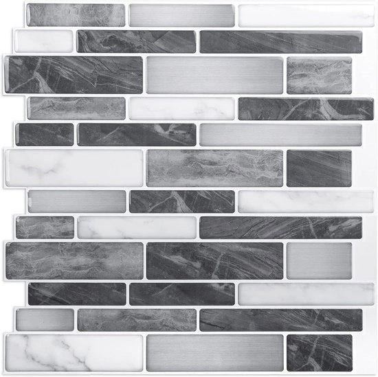 Tegoli Autoadesivi per Parete di Cucina - Pannello Decorativo in Vinile - 10 Strati - Facile da Installare - 30 x 30 cm