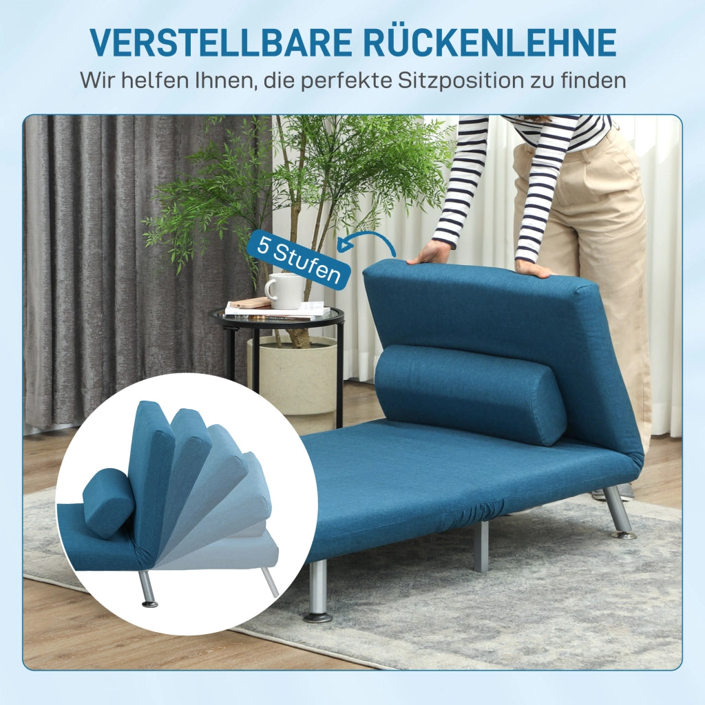 Poltrona letto ¨C Minimal ¨C Blu, tessuto, 75x70x75 cm