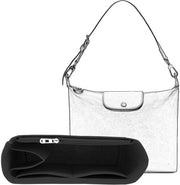Organizzatore di tasca da mano a doppio strato, organizzatore di tasca con tasche con cerniera, adatto per borse da spalla, borse da braccio e organizzatori di tasca da mano (nero)