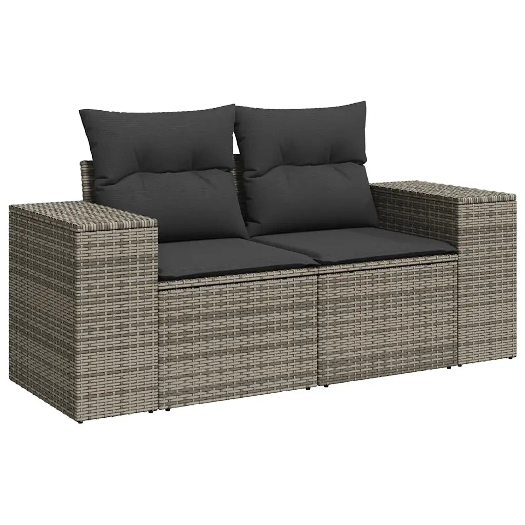 Set Divano da Giardino 6 pz con Cuscini Grigio in Polyrattan 3326801