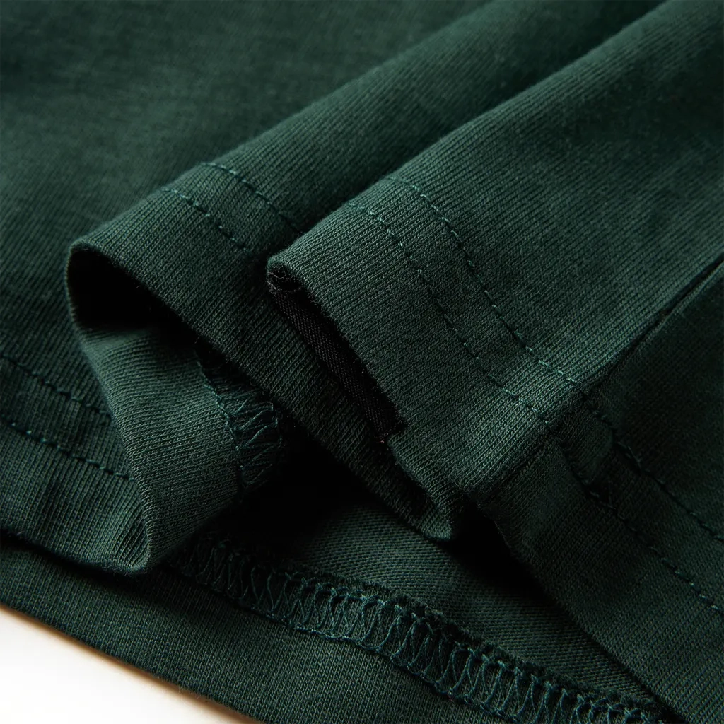 Maglietta da Bambino a Maniche Lunghe Verde Scuro 92 12839