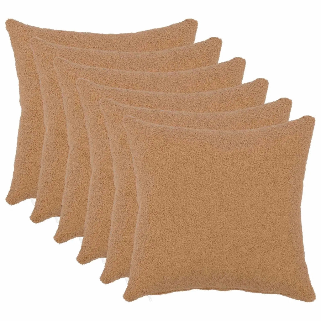 Federa 6 pcs HEERLEN Beige 30 x 30 cm Bouclé 907460