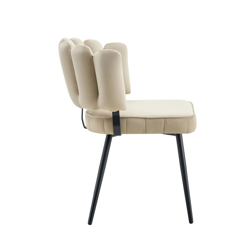 Set tavolo e sedie con 1 tavolo rotondo e 2 sedie con schienale a petalo in MDF; velluto e metallo noce e nero