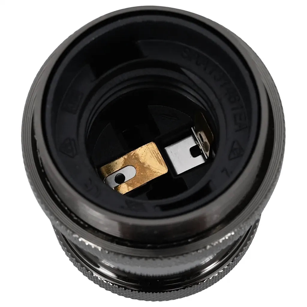 Portalampade 2 pz Nero Lucido E27 4106528