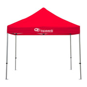 Gazebo 3 x 3 Alluminio rosso PERSONALIZZATO - Sinistra