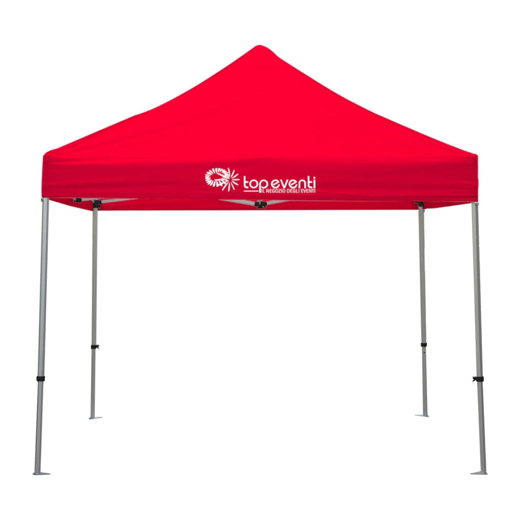 Gazebo 3 x 3 Alluminio rosso PERSONALIZZATO - Sinistra