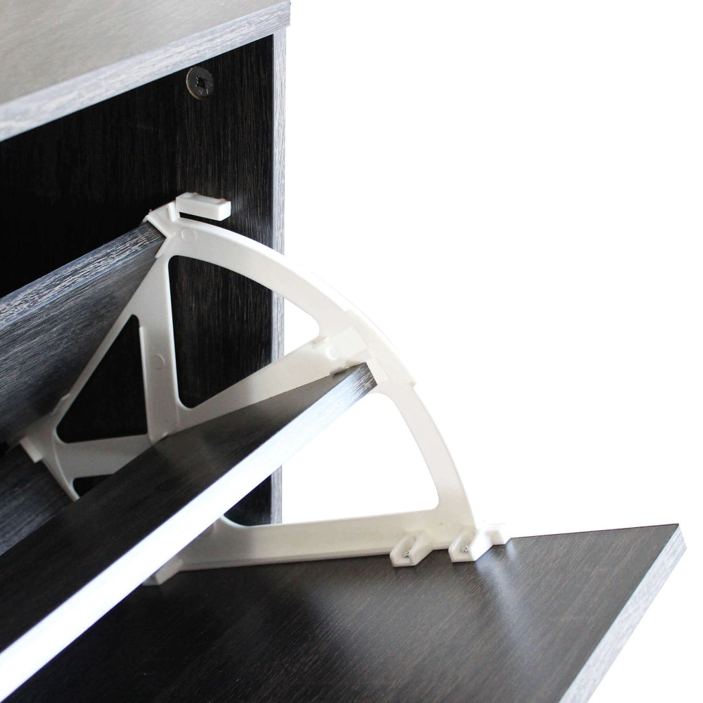 Scarpiera Salvaspazio 4 Ante a Ribalta 60x24x150h cm Legno Antracite - Mobile Ingresso LOLA
