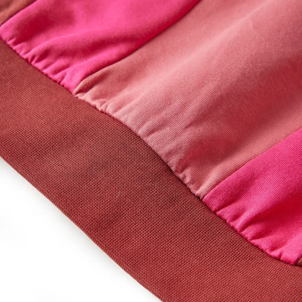 Felpa da Bambino Color Block Rosa e Henné 128 13992