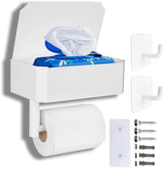 Supporto per carta igienica senza fori, Supporto per carta igienica bianco, Supporto per carta igienica con contenitore umido