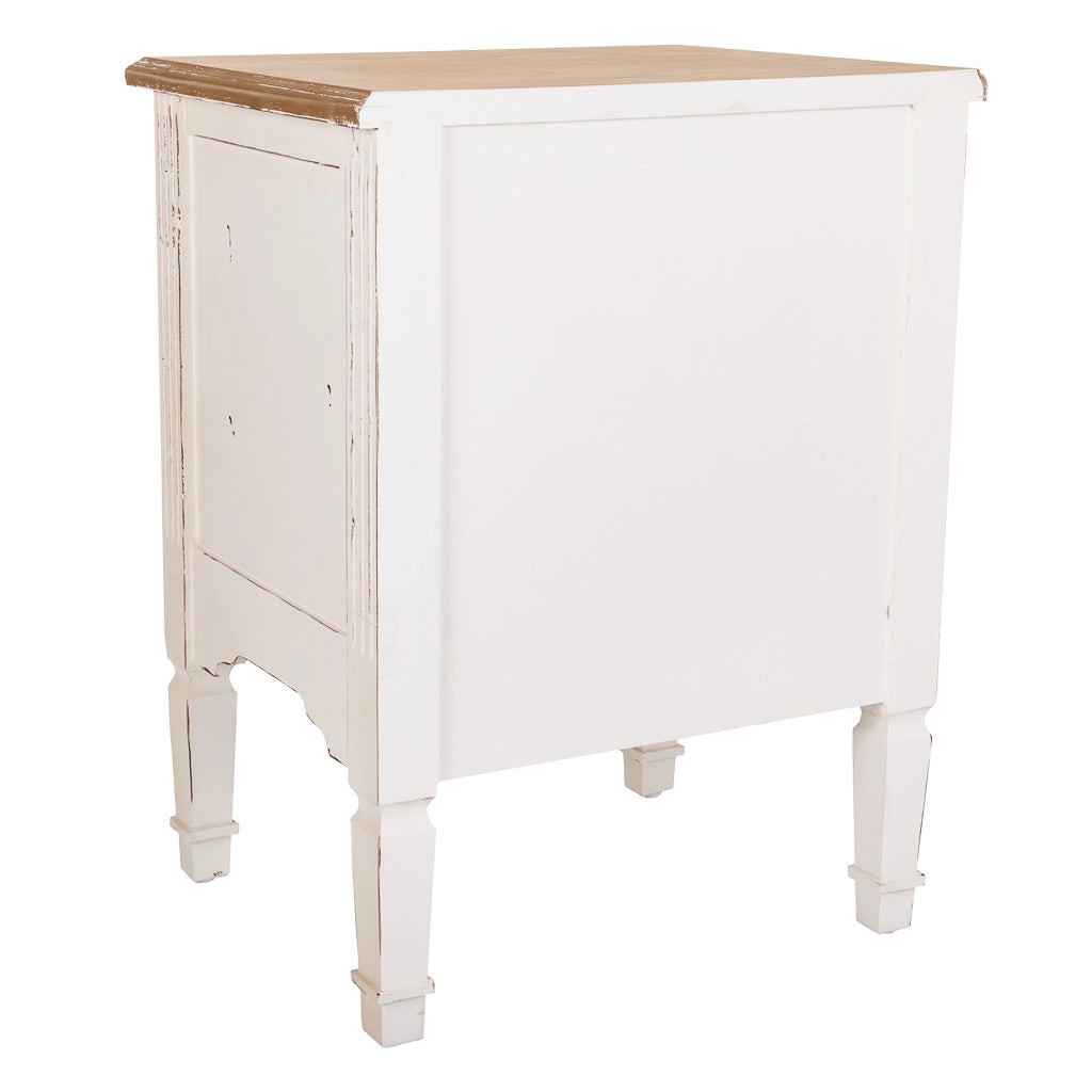 Comodino in legno bianco 48x38x62