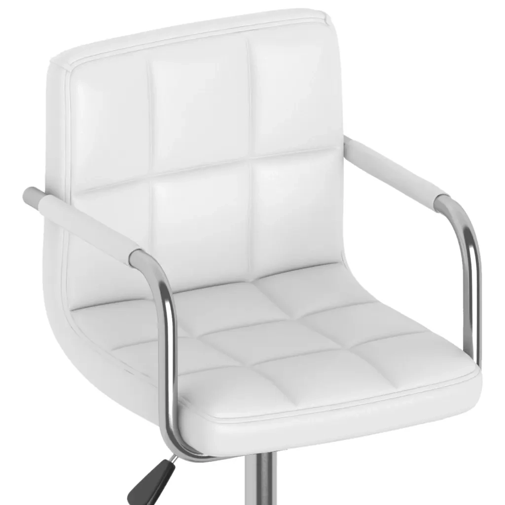 Sedie da Pranzo Girevoli 4 pz Bianche in Similpelle 3088072