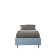Letto 1 Piazza e Mezzo Sommier 120x200 cm con Rete e Contenitore Azelia Azzurro