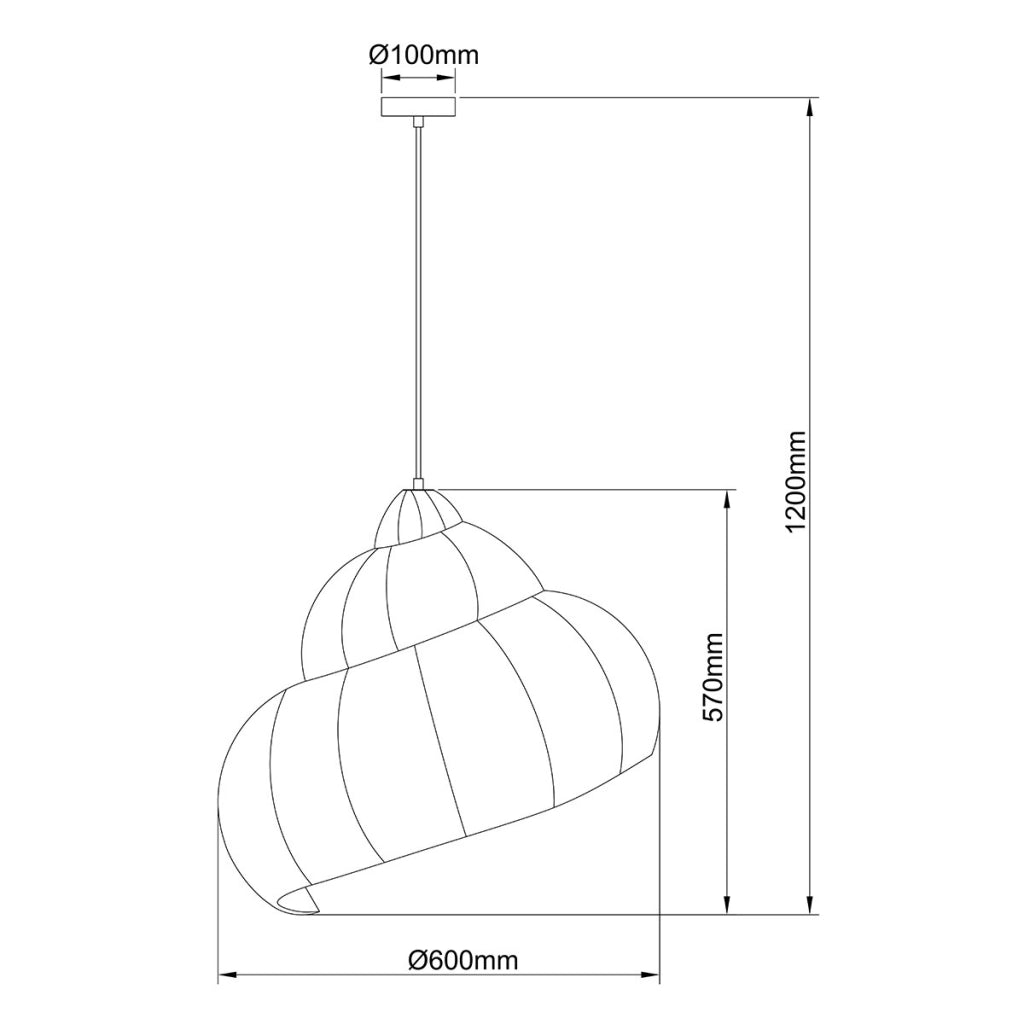 Lampada a sospensione rattan Ø60 E27 15W Shella Light Prestige